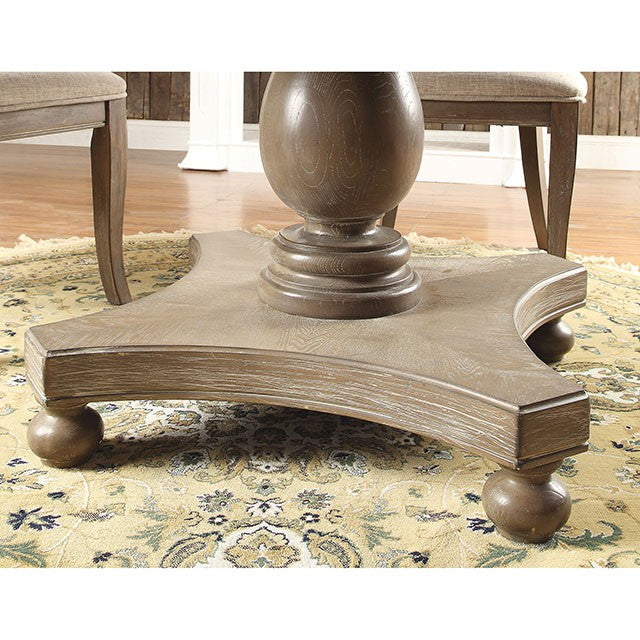 Kathryn Rustic Dark Oak Round Dining Table, Rustic Oak - Furniture Center (NY)