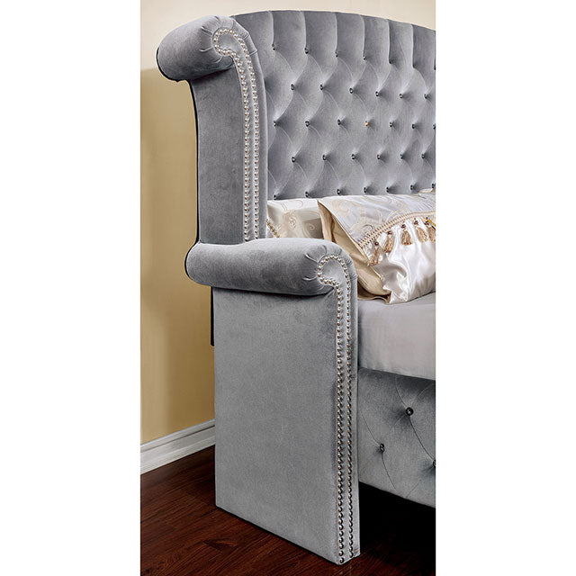 Alzir Gray Cal.King Bed - Furniture Center (NY)