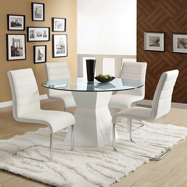 Mauna White Round Dining Table - Furniture Center (NY)