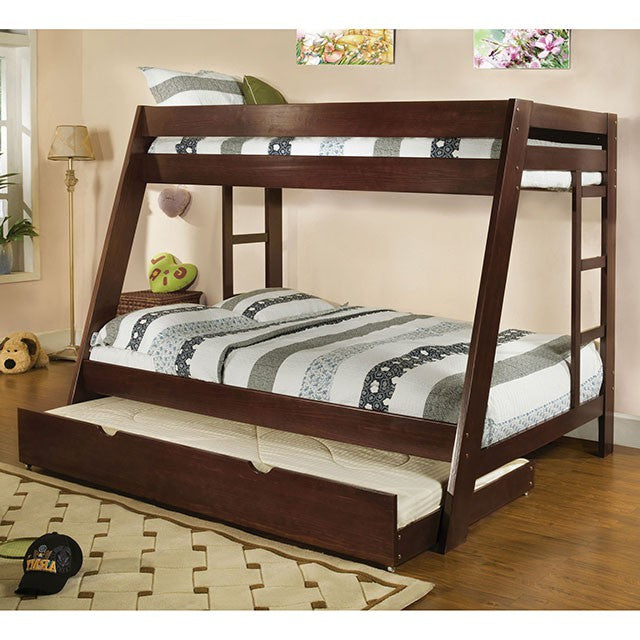 Arizona Dark Walnut Twin/Full Bunk Bed - Furniture Center (NY)